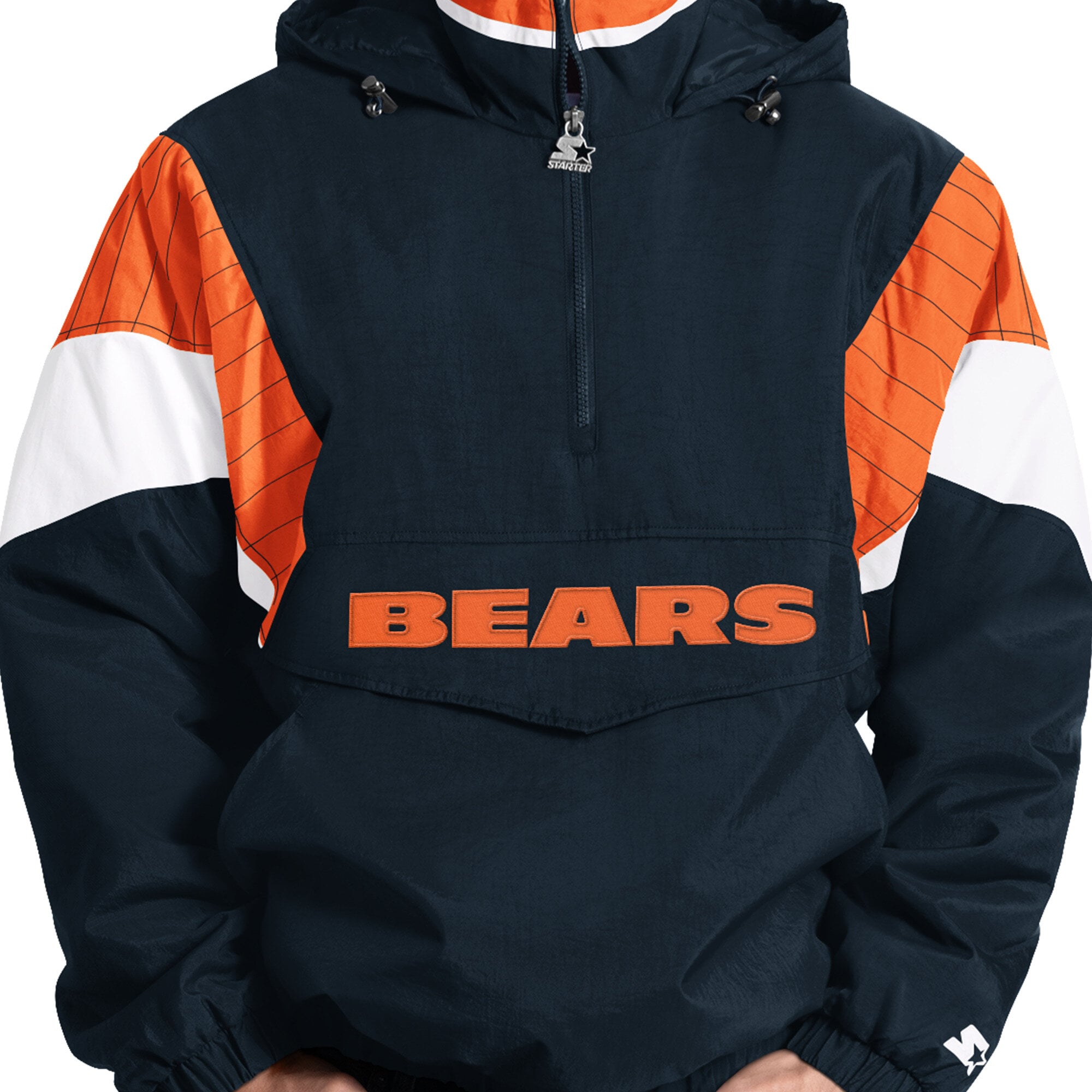 Veste à capuche demi-zip Starter bleu marine Chicago Bears pour homme