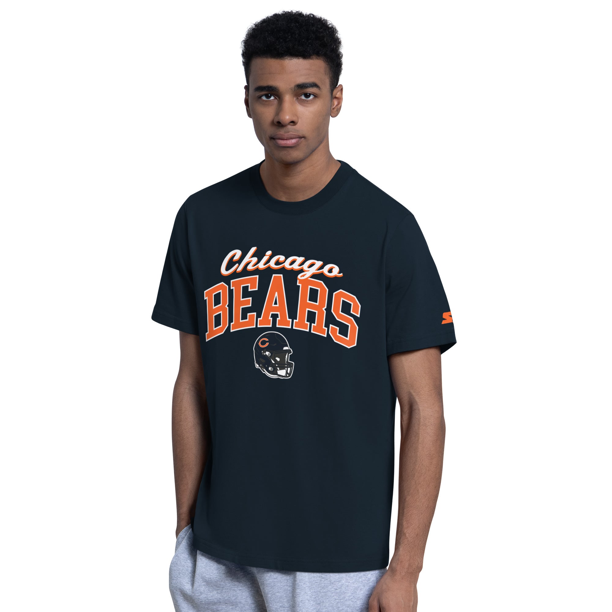Ensemble t-shirt et sweat à capuche Starter bleu marine avec logo des Chicago Bears pour homme