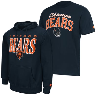 Chicago Bears Starter Logo T-Shirt & Hoodie Set - Navy