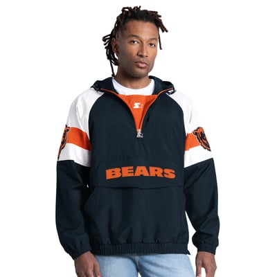 Chicago Bears Starter Street Cut Half-Zip Jacket - Navy