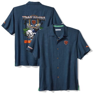  Chicago Bears Tommy Bahama Endzone Paradise IslandZone Button-Up Shirt - Navy