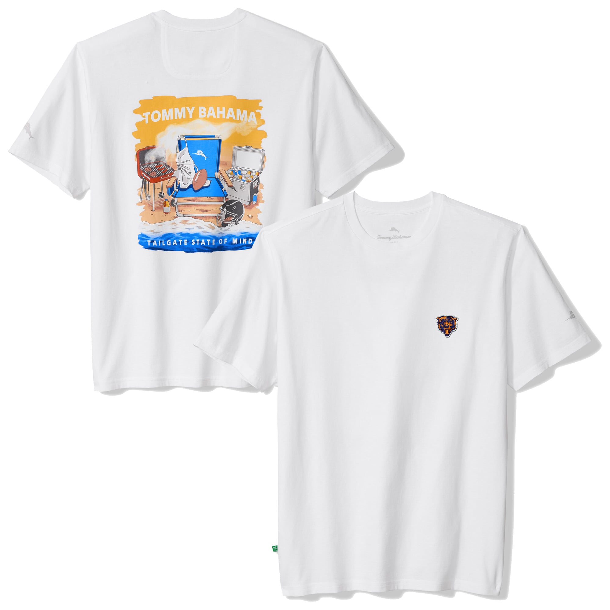 Men's Tommy Bahama White Chicago Bears Tailgate State of Mind T-Shirt