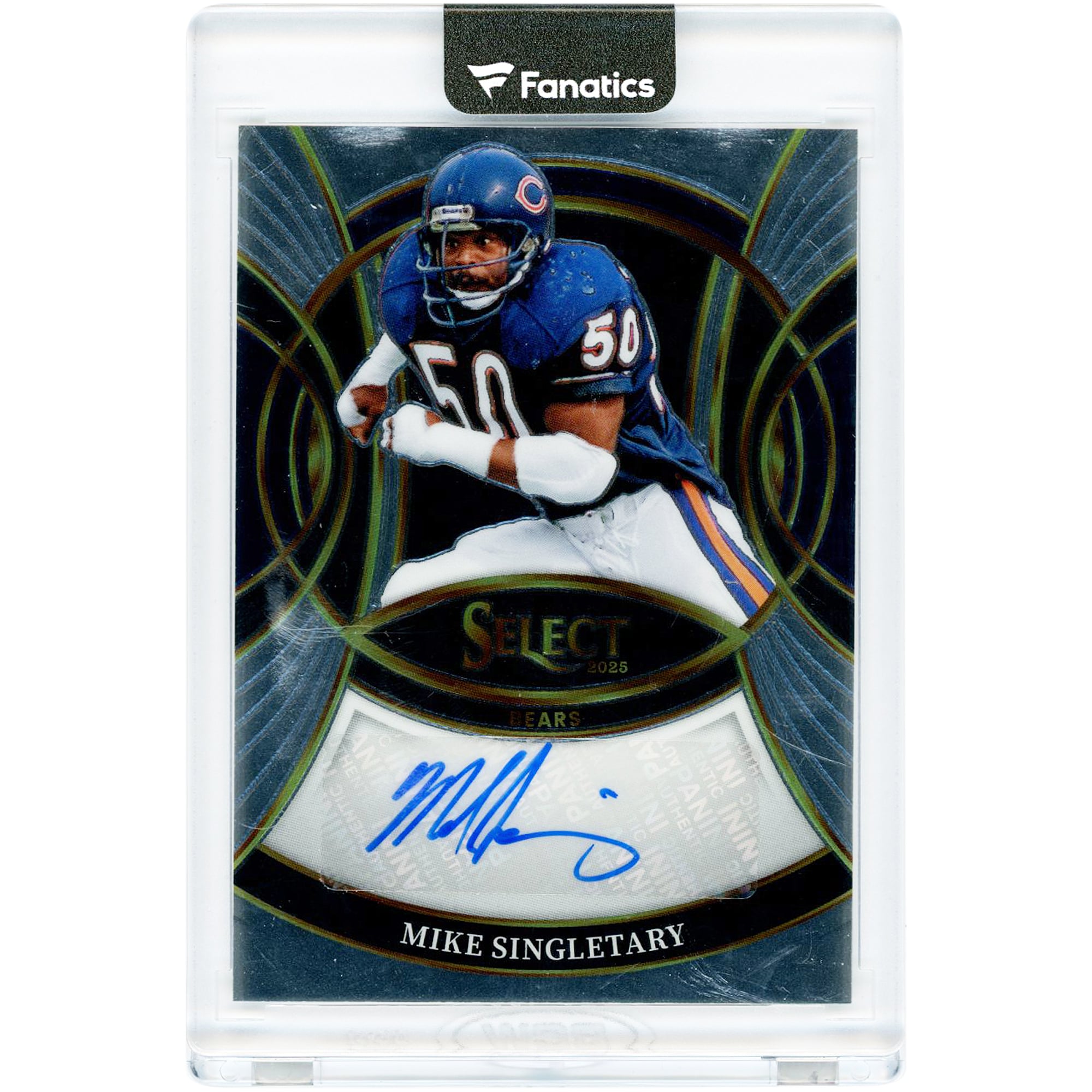 Carte Panini Select Silver Prizm 2025 #SP-MSY autographiée par Mike Singletary des Bears de Chicago