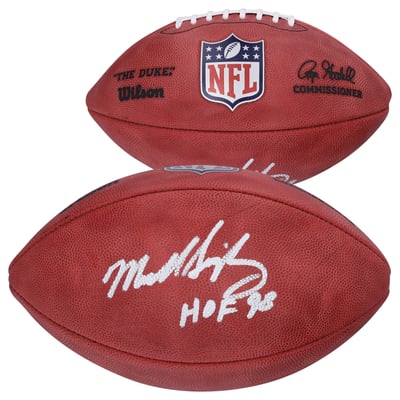 Mike Singletary Chicago Bears Autographed Fanatics Authentic Duke Full Color Football with "HOF 98" Inscription