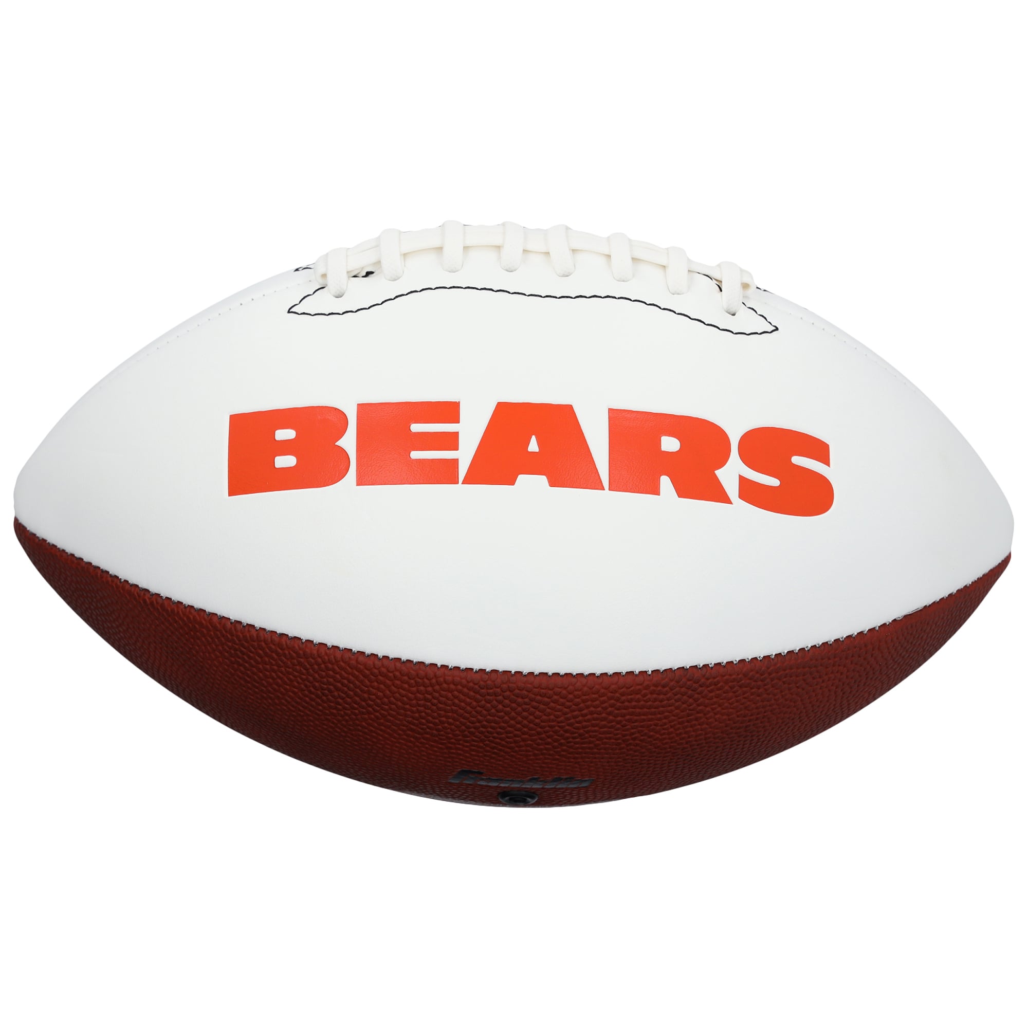 Ballon de football américain Franklin White Panel autographié par Mike Singletary des Chicago Bears avec inscription « HOF 98 »