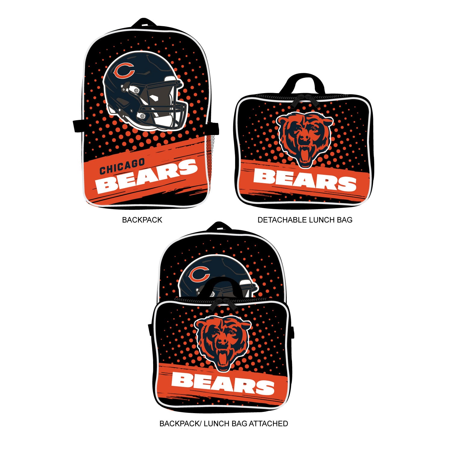 MOJO Chicago Bears Backpack & Lunch Box 2-Piece Set