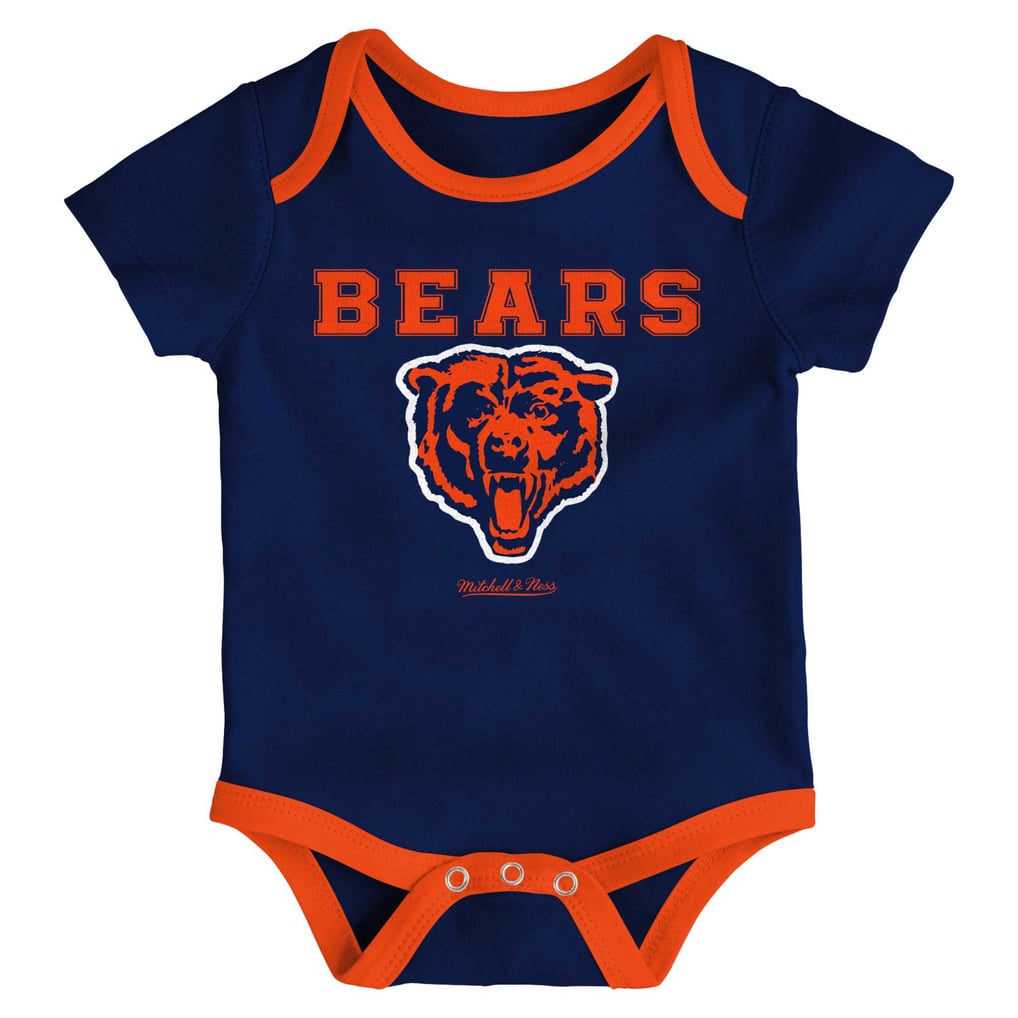 Chicago Bears Mitchell & Ness Newborn & Infant Throwback Bodysuit, Bib & Booties Set - Navy/Orange