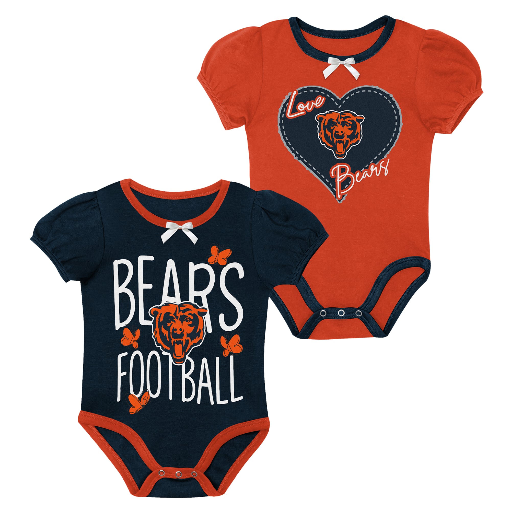 Newborn & Infant Outerstuff Navy/Orange Chicago Bears Star Power Two-Piece Bodysuit Set