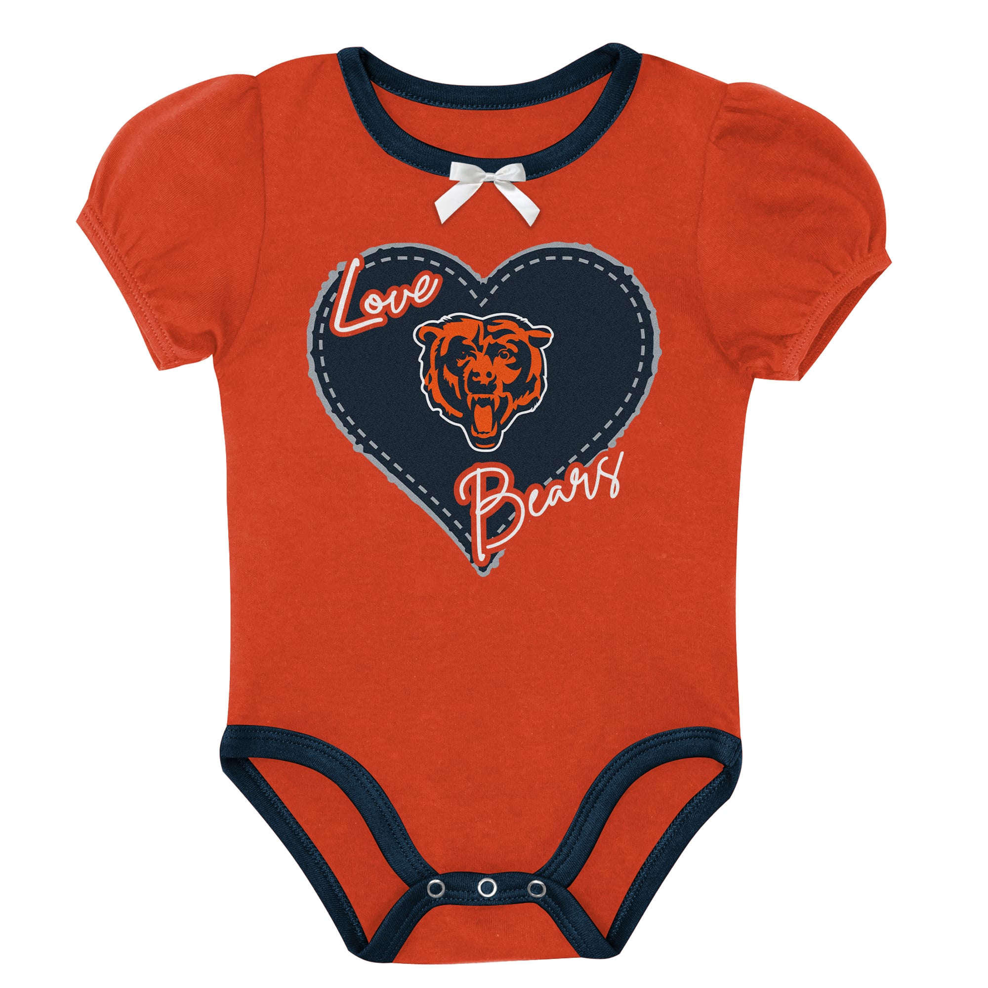 Newborn & Infant Outerstuff Navy/Orange Chicago Bears Star Power Two-Piece Bodysuit Set