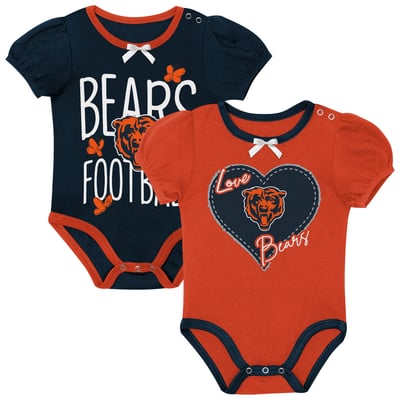 Chicago Bears Outerstuff Newborn & Infant Star Power Two-Piece Bodysuit Set - Navy/Orange