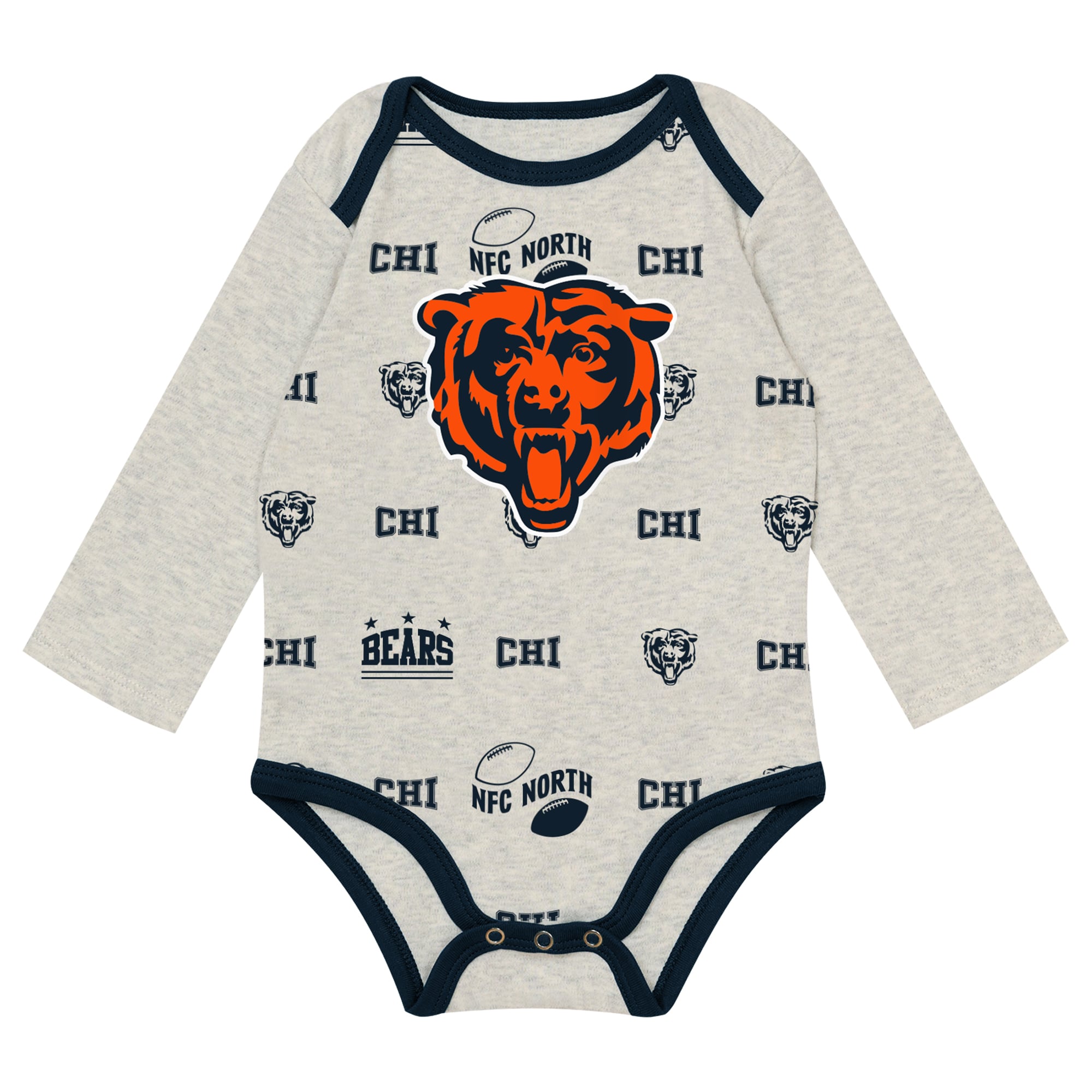 Ensemble pantalon et bonnet 3 pièces pour nouveau-né Outerstuff Heather Gray Chicago Bears Huddles & Giggles