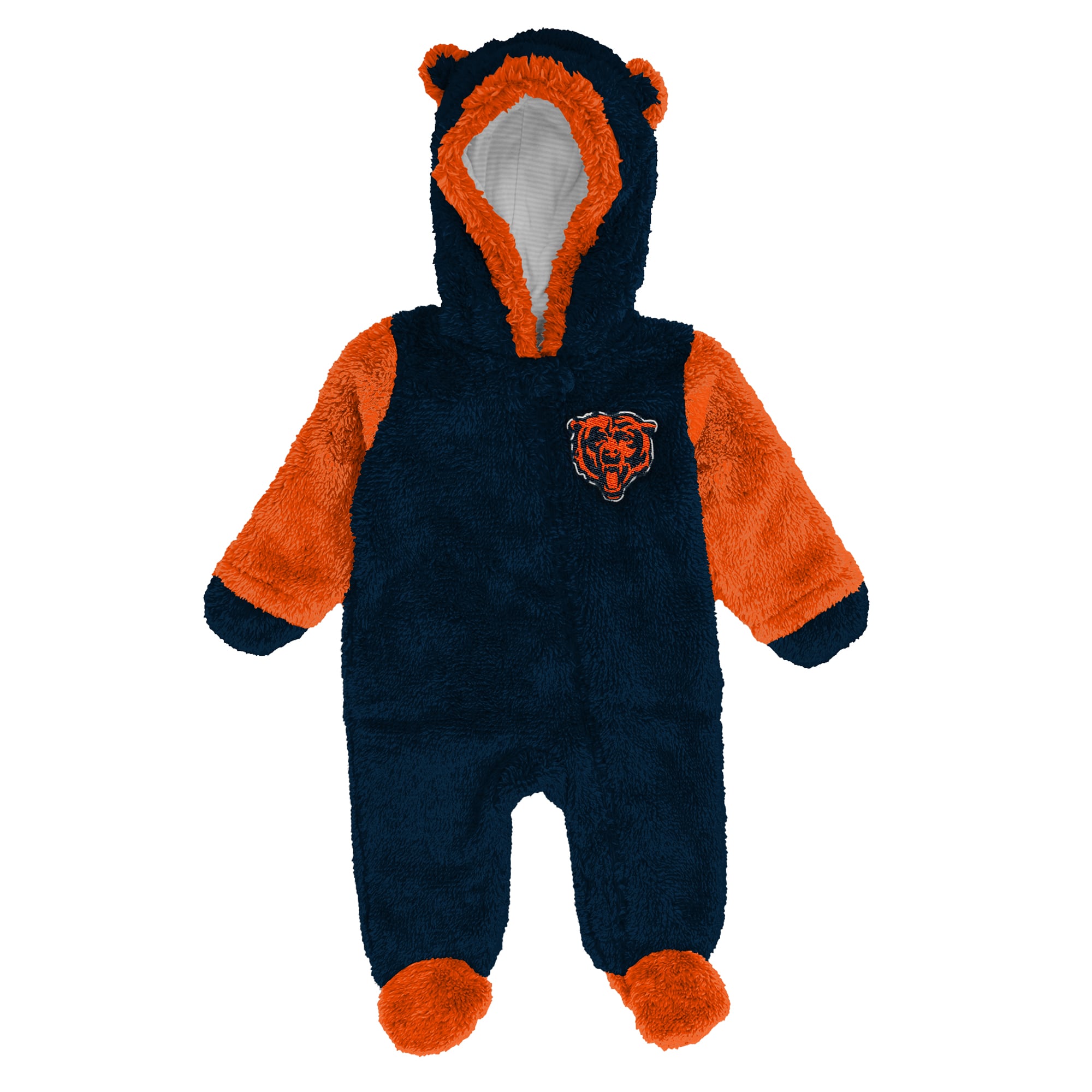 Grenouillère en polaire à fermeture éclair intégrale Outerstuff Navy Chicago Bears pour nouveau-né