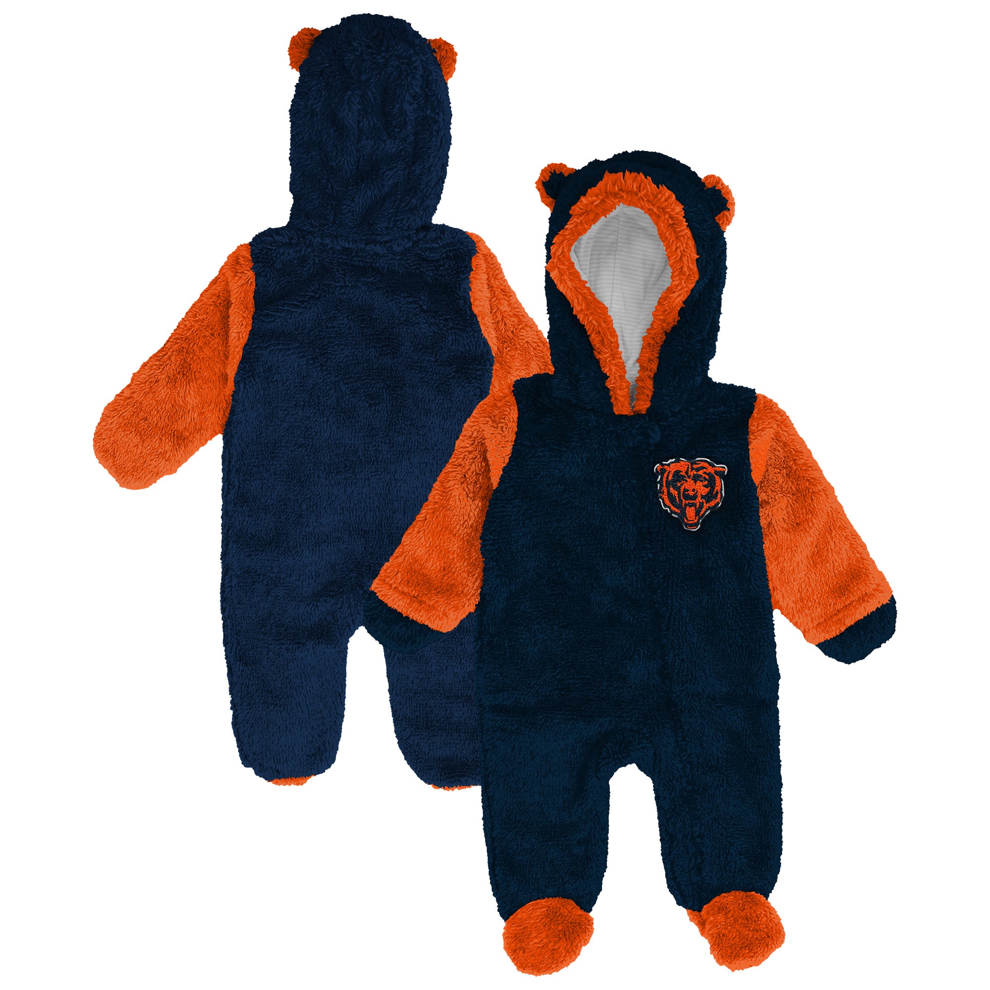 Grenouillère en polaire à fermeture éclair intégrale Outerstuff Navy Chicago Bears pour nouveau-né