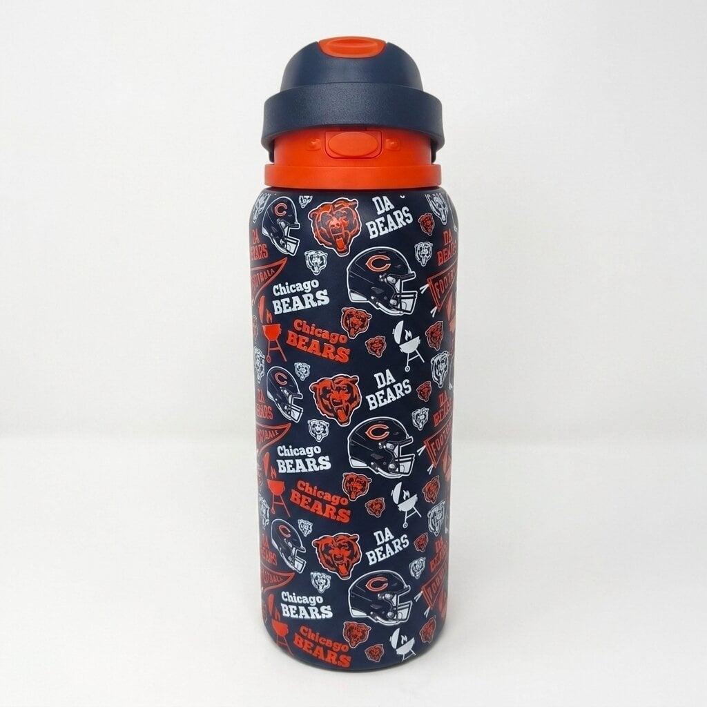 Gourde Pegasus Chicago Bears 32 oz, fanion de match, en acier inoxydable ProPress