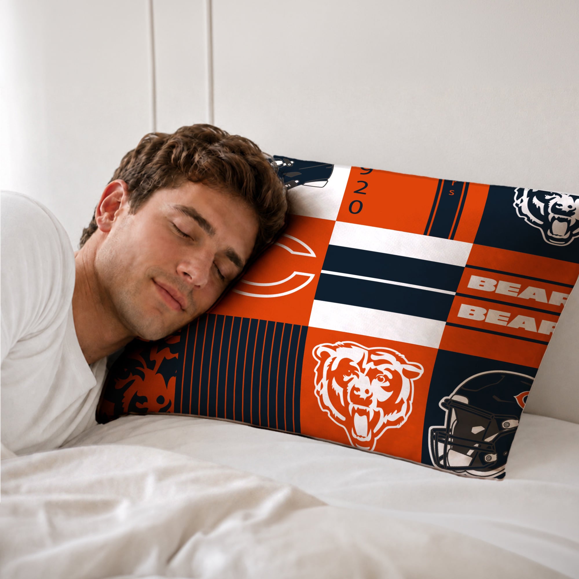 Ensemble de literie trois pièces à carreaux patchwork Pegasus Chicago Bears (grand lit/queen)