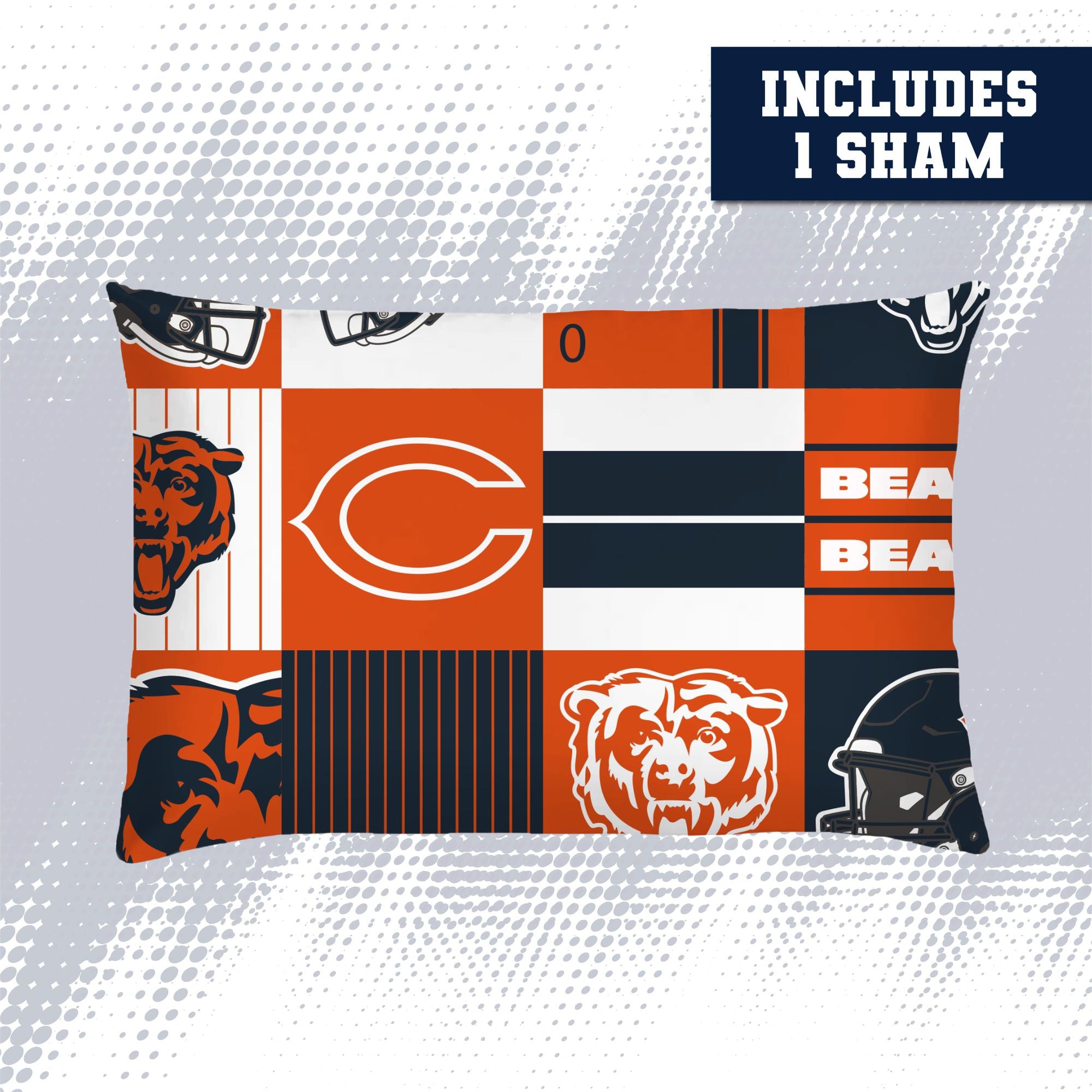 Ensemble de literie deux pièces Pegasus Chicago Bears Patchwork Plaid Twin/Twin XL