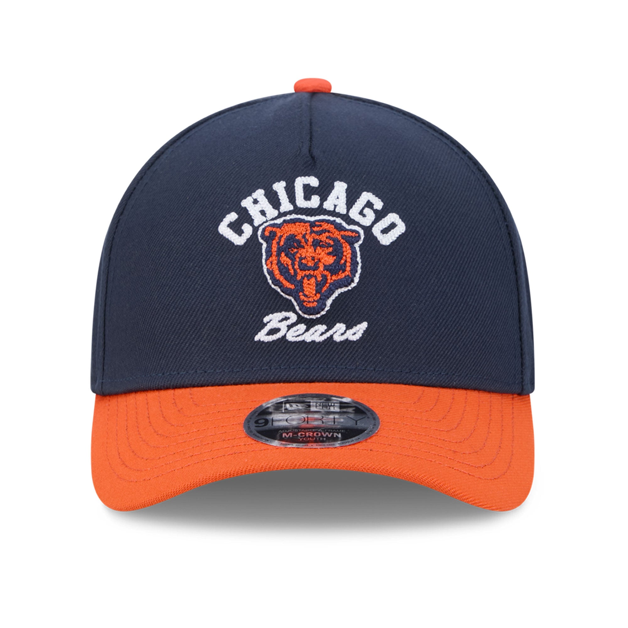 Casquette ajustable New Era bleu marine Chicago Bears Arch 9FORTY A-Frame M-Crown pour enfants d'âge préscolaire