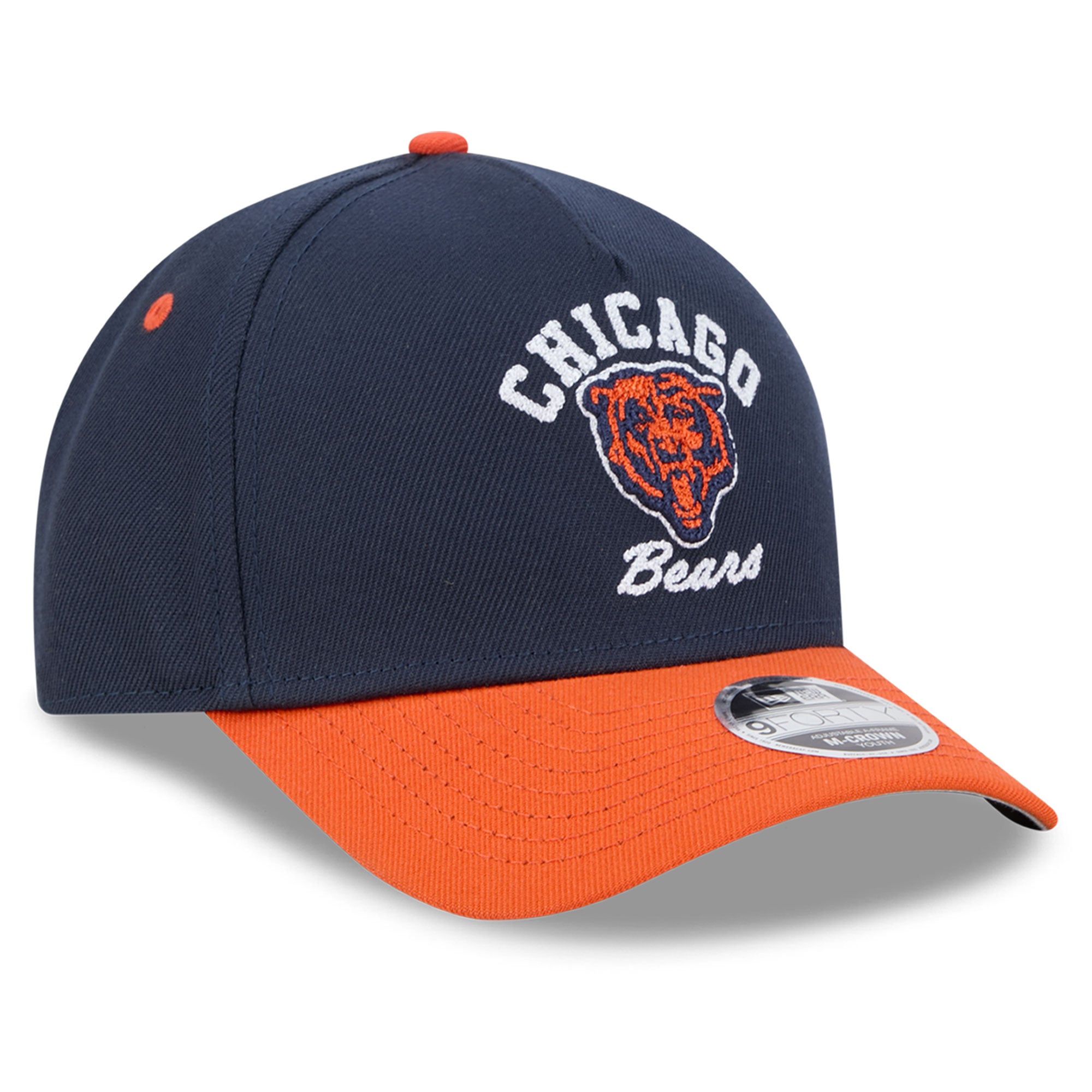 Casquette ajustable New Era bleu marine Chicago Bears Arch 9FORTY A-Frame M-Crown pour enfants d'âge préscolaire