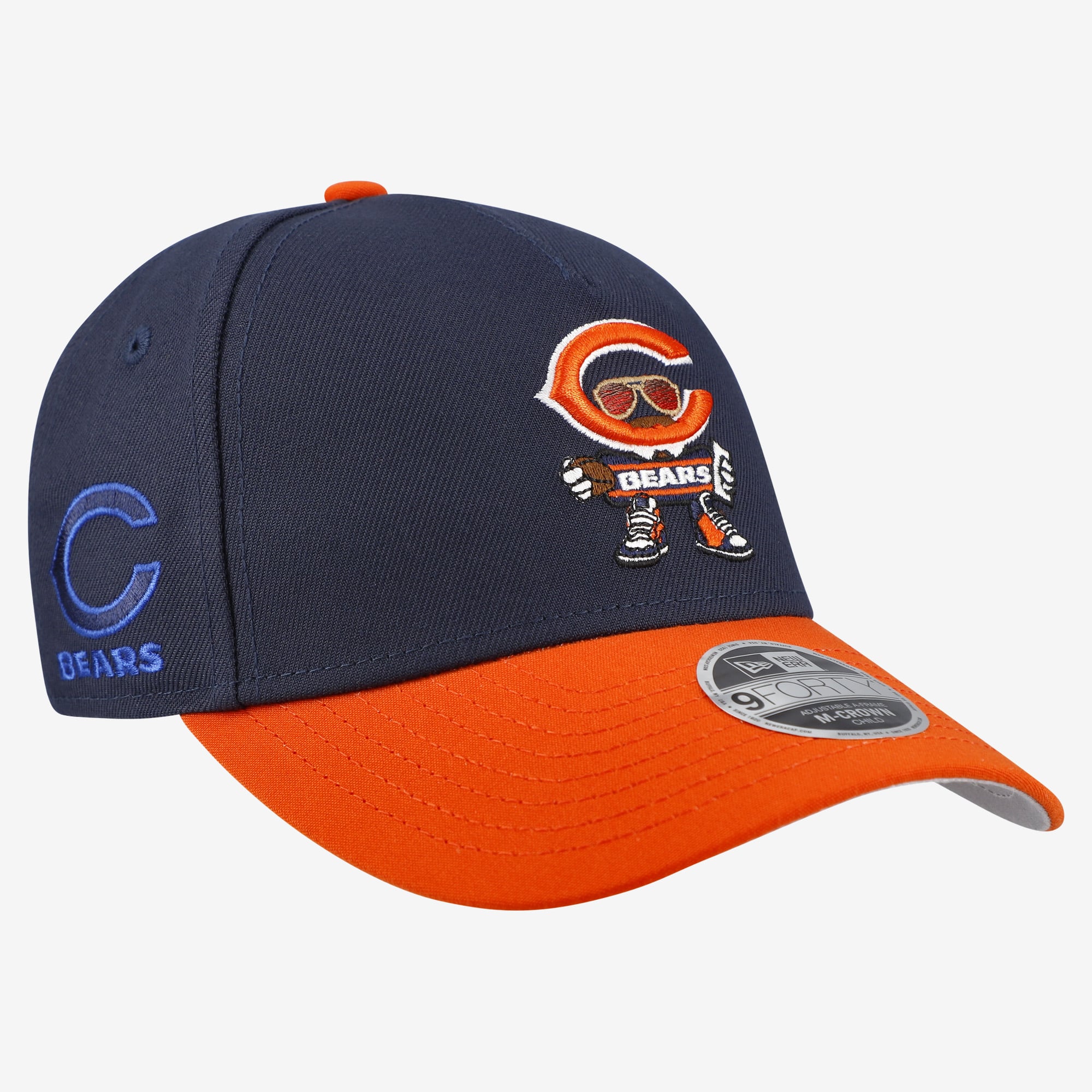 Casquette ajustable New Era 9FORTY M-Crown A-Frame bleu marine Chicago Bears pour enfants d'âge préscolaire