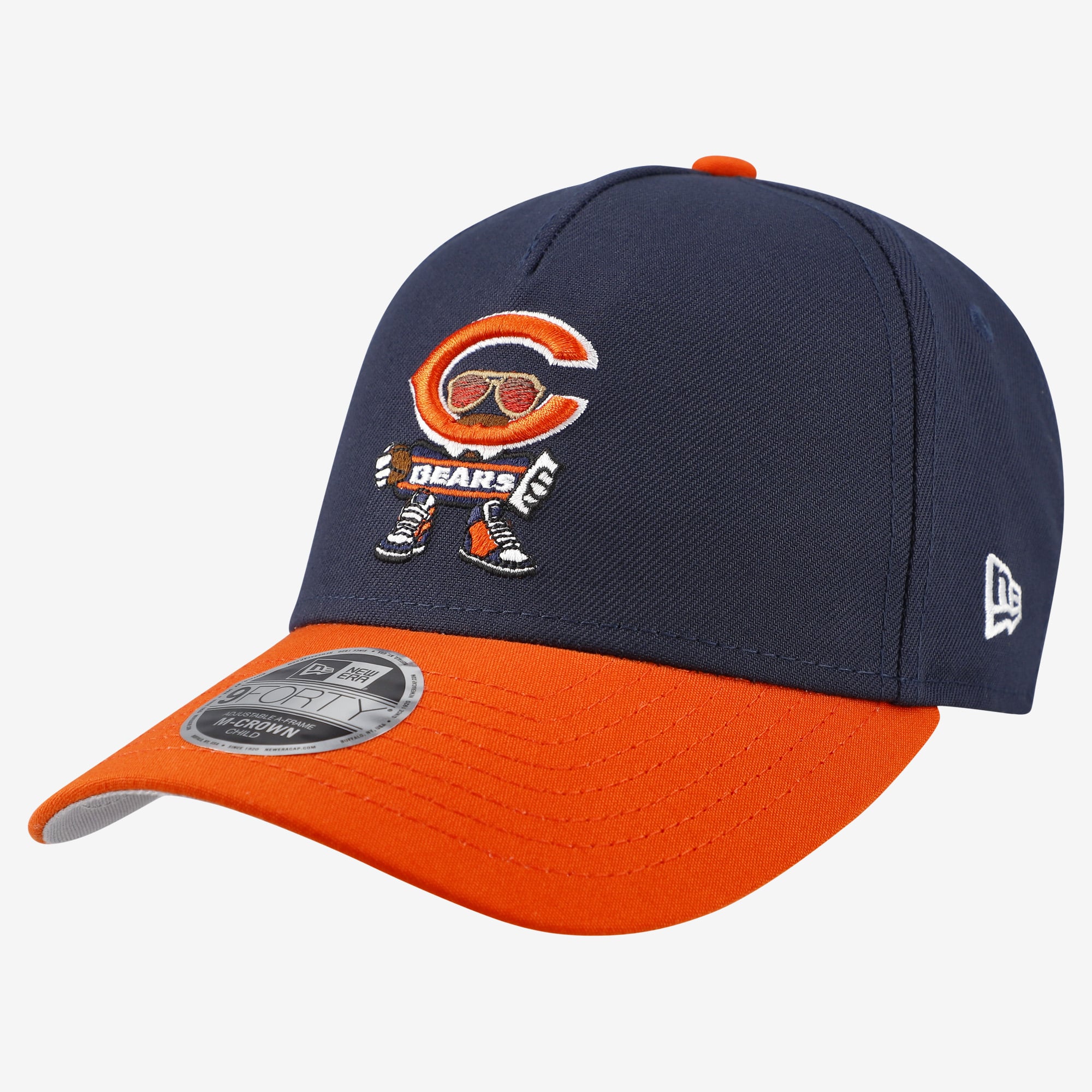 Casquette ajustable New Era 9FORTY M-Crown A-Frame bleu marine Chicago Bears pour enfants d'âge préscolaire