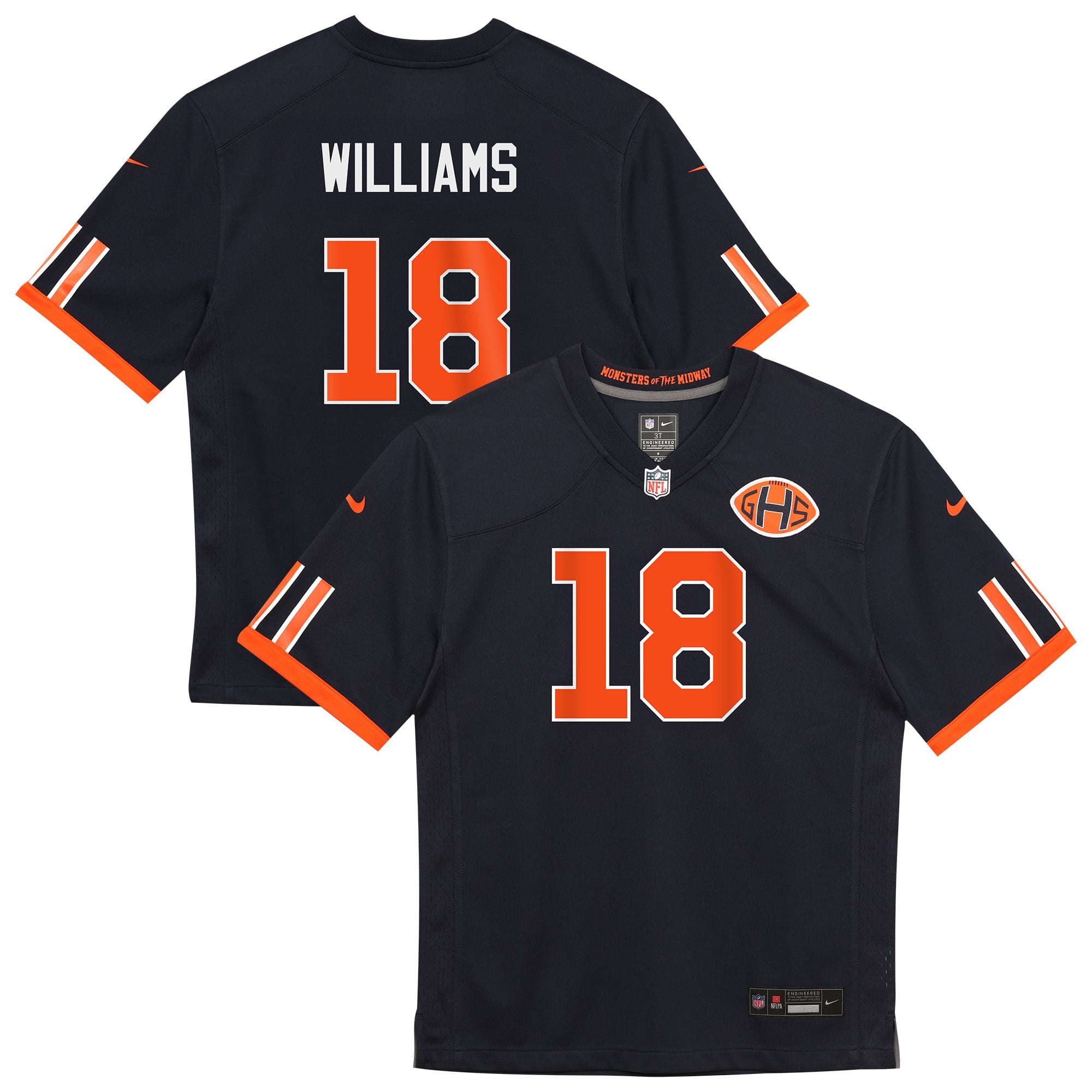 Preschool Nike Caleb Williams Navy Chicago Bears 2026 Rivalries Collection Game Jersey