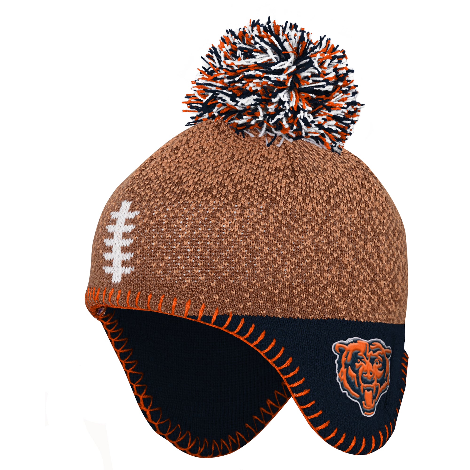 Preschool Outerstuff Brown Chicago Bears Football Head Knit Hat