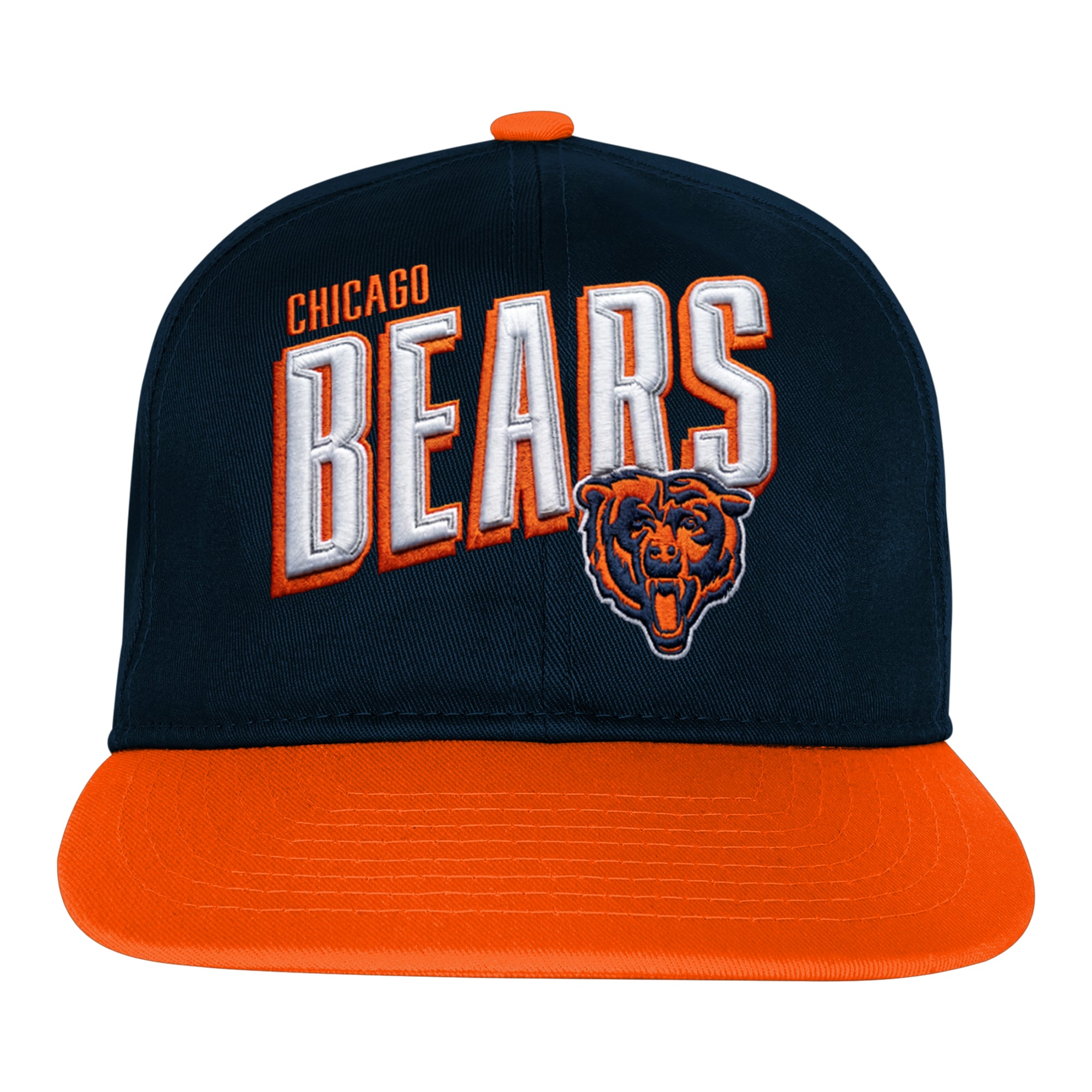 Casquette à pression Outerstuff bleu marine et orange avec logo des Chicago Bears pour enfants d'âge préscolaire