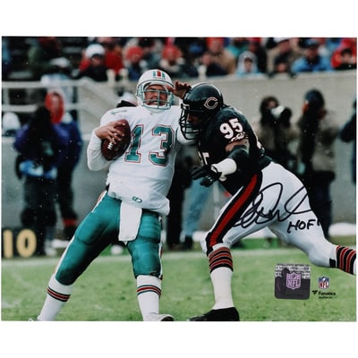 Richard Dent Chicago Bears Autographed Fanatics Authentic 8" x 10" Sacking Dan Marino Photograph with "HOF 11" Inscription