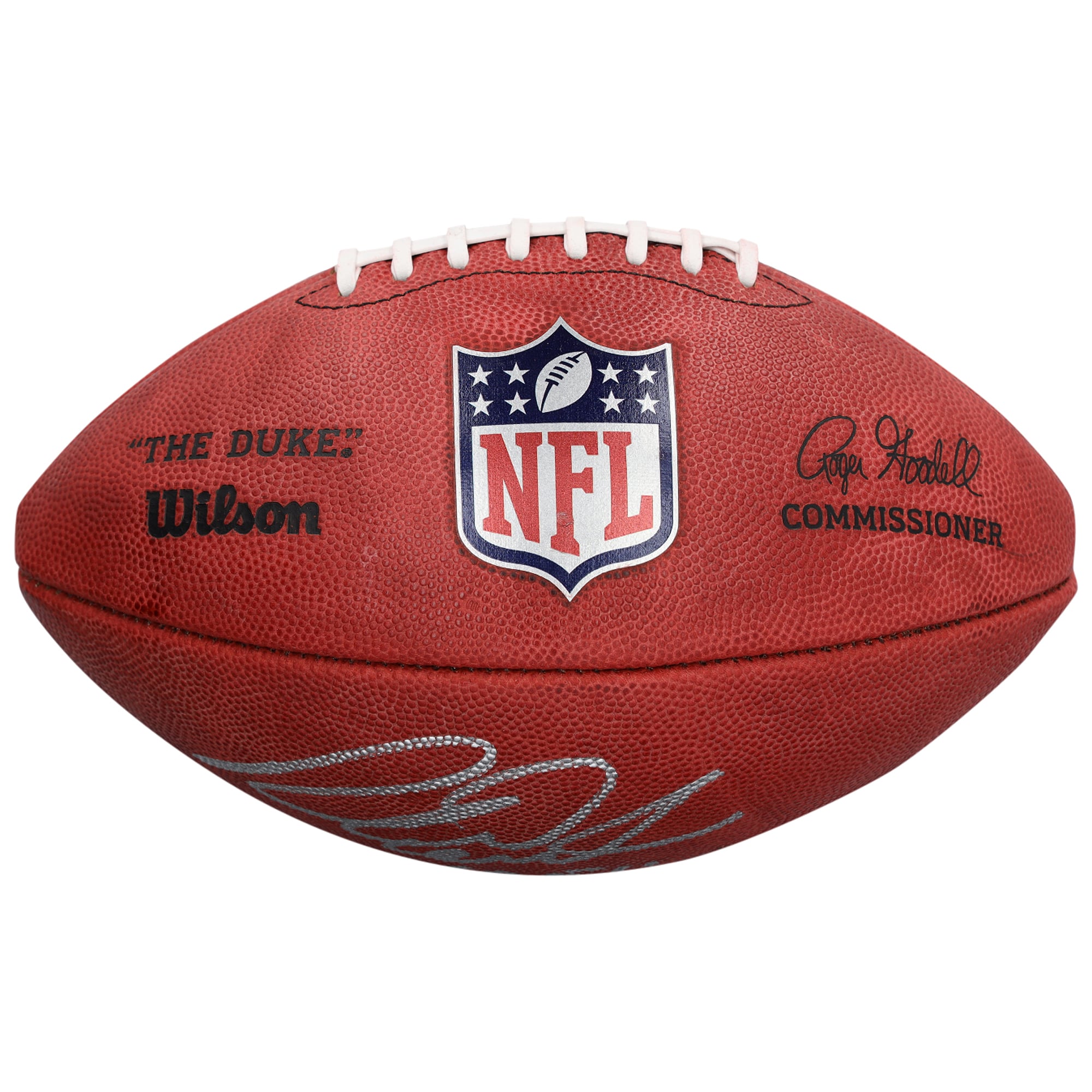 Ballon de football américain Wilson Duke en couleur, autographié par Richard Dent des Chicago Bears, avec inscription « HOF 11».