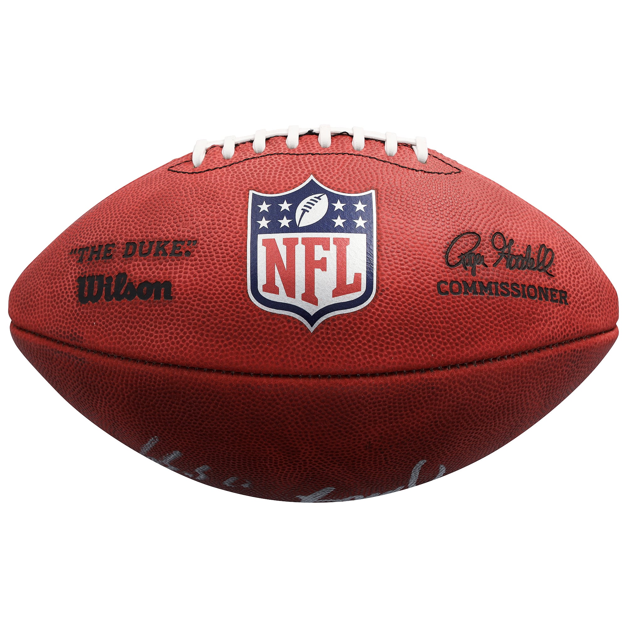 Ballon de football américain Duke en couleur, autographié par Rome Odunze et Luther Burden III des Chicago Bears.