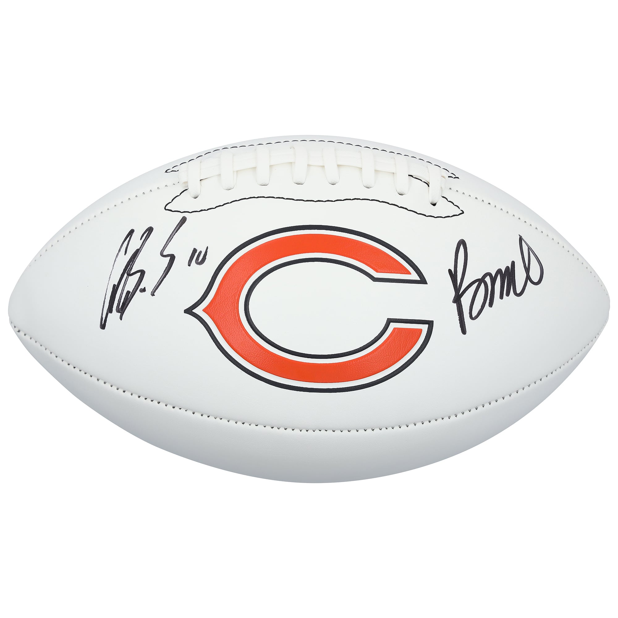 Rome Odunze & Luther Burden III Chicago Bears Autographed Franklin White Panel Football