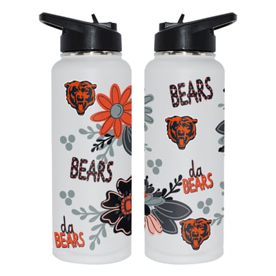 Chicago Bears The Memory Company 34oz. Flowers Stainless Steel Quencher Bottle