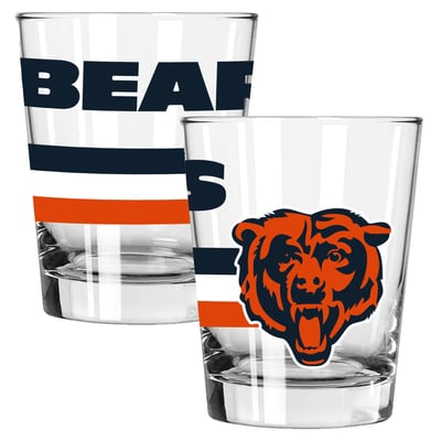 Chicago Bears The Memory Company Two-Piece 15oz. Big Stripes Double Old Fashioned Glass Set