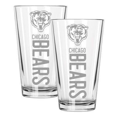 Chicago Bears The Memory Company Two-Piece 16oz. Pinnacle Pint Glass Set