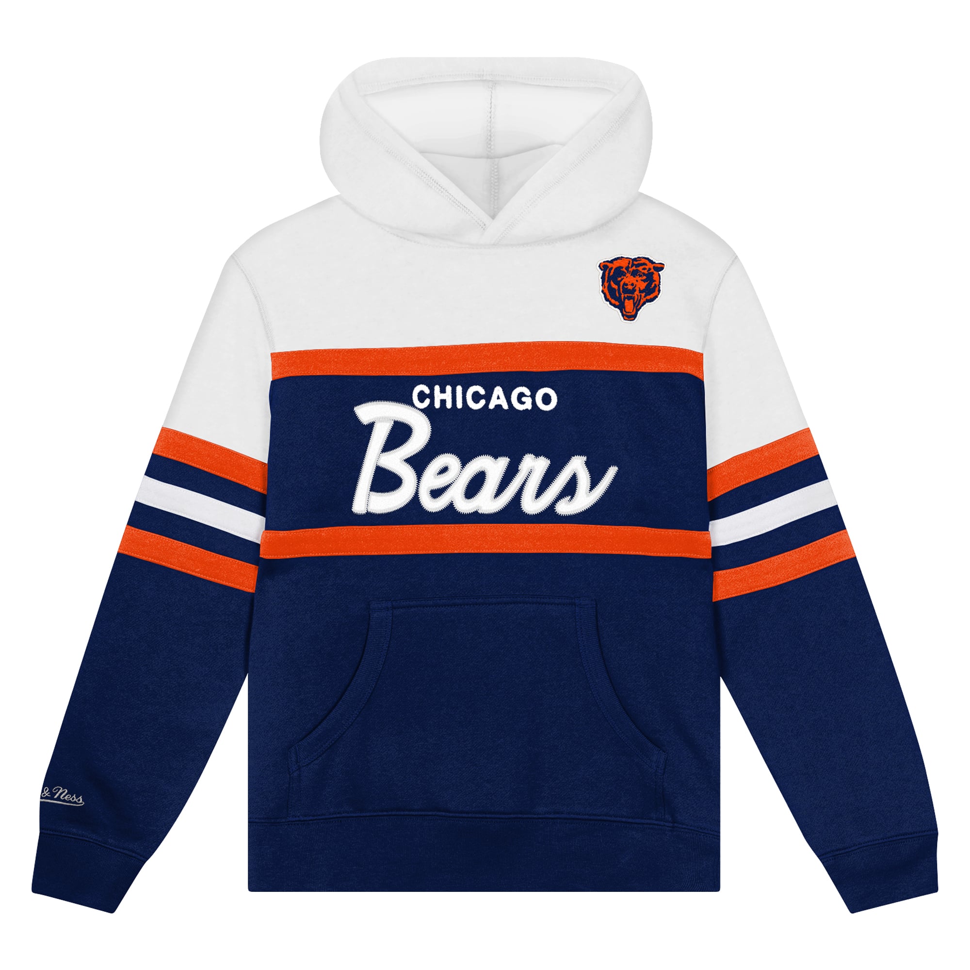 Sweat à capuche Mitchell & Ness bleu marine pour tout-petit, motif entraîneur-chef des Chicago Bears