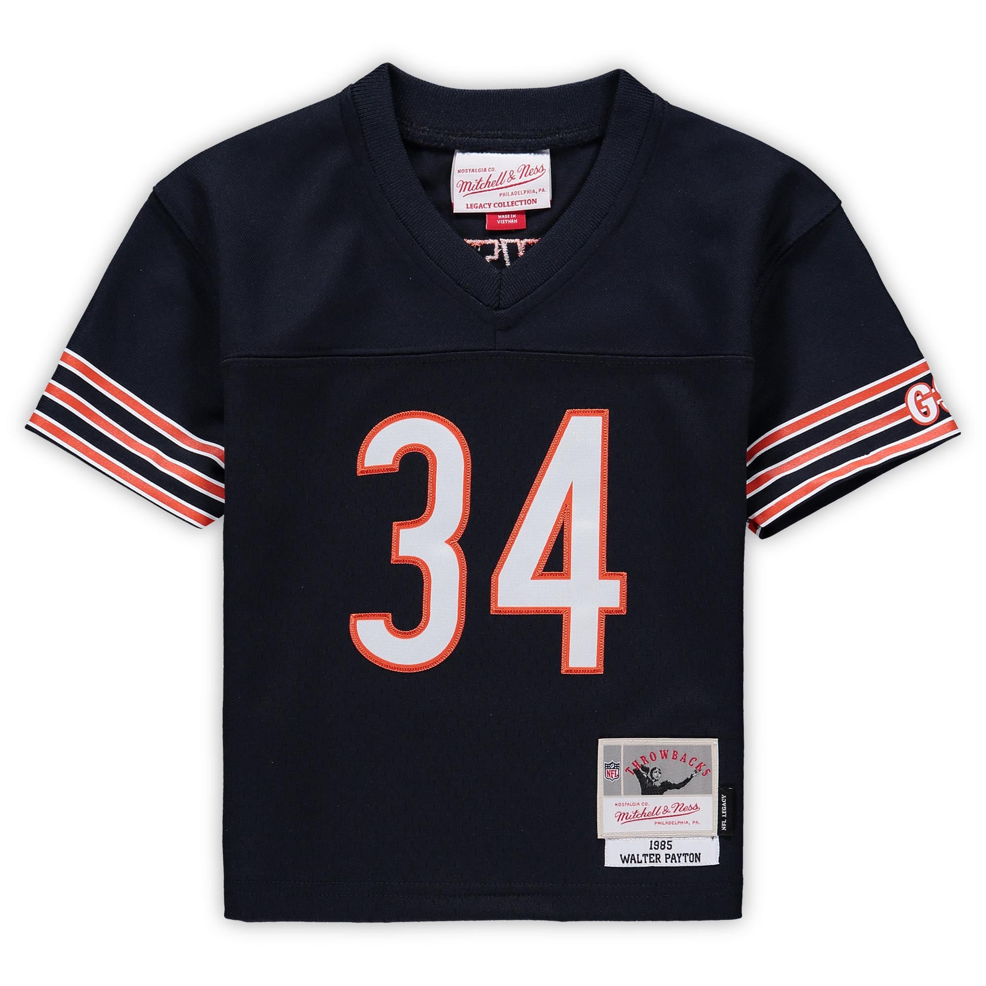 Maillot Mitchell & Ness Walter Payton bleu marine des Chicago Bears de 1985 (modèle retiré) pour tout-petit