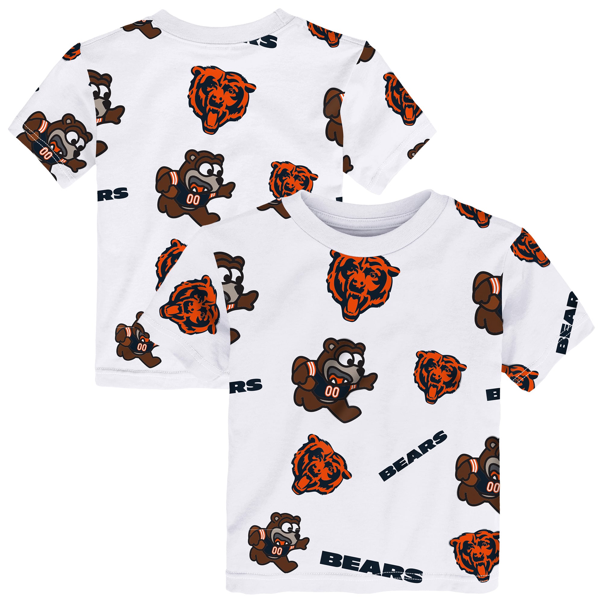 T-shirt de jeu Outerstuff blanc pour tout-petits avec la mascotte des Chicago Bears