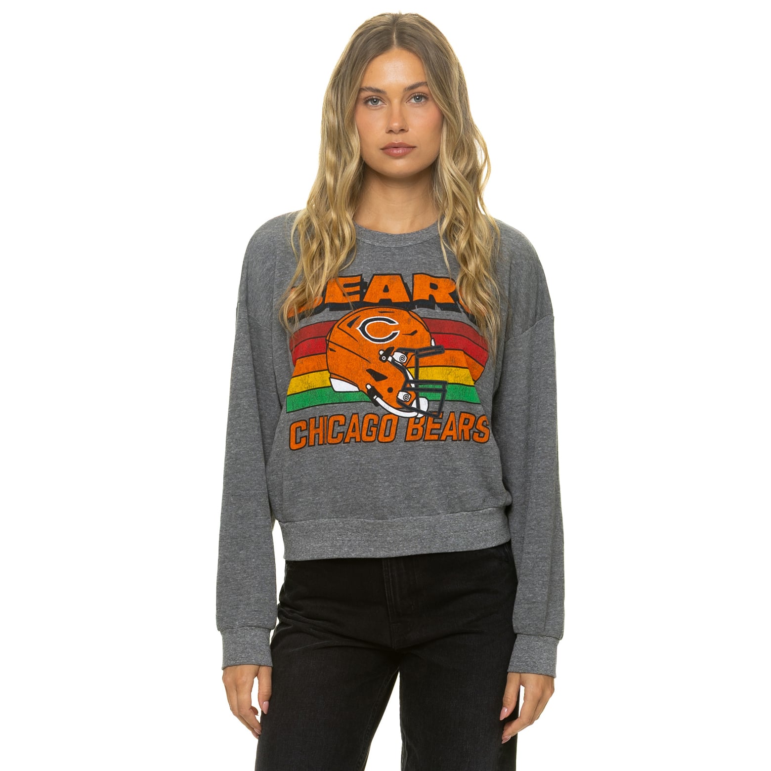 Sweat-shirt unisexe Aviator Nation gris chiné Chicago Bears, coupe décontractée, en mélange de trois matières.