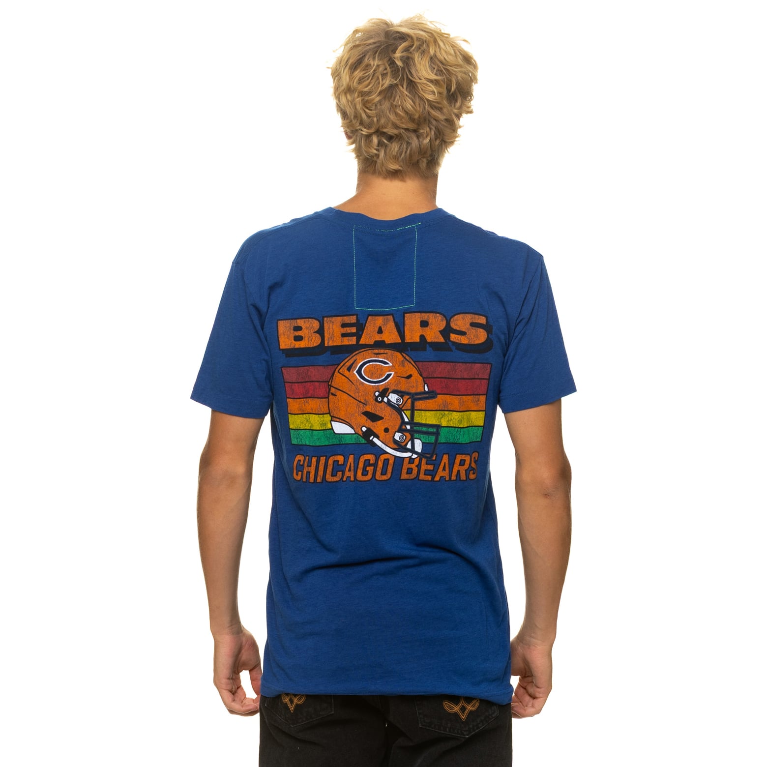 T-shirt unisexe Aviator Nation bleu marine Chicago Bears en mélange de trois matières