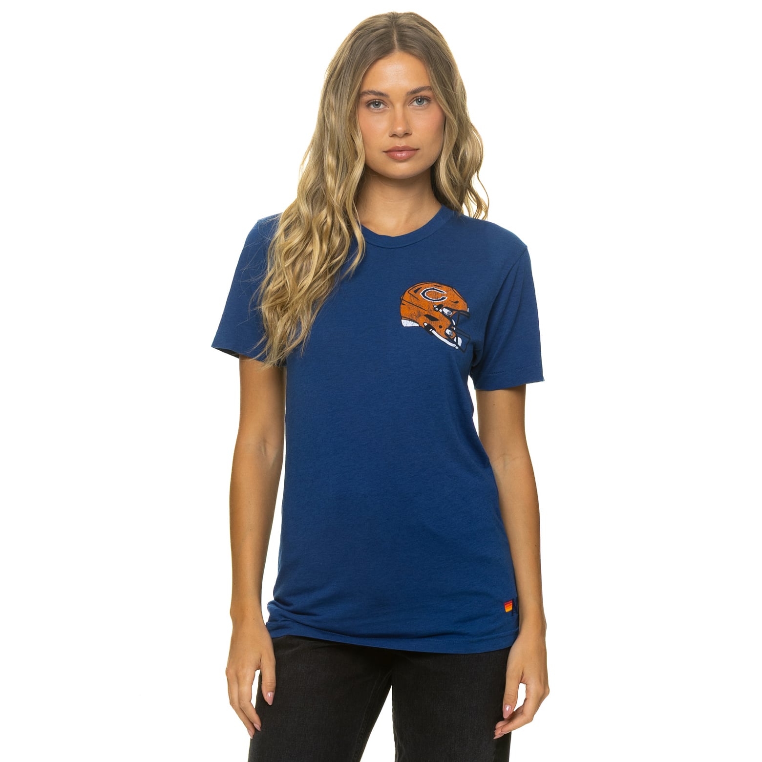 T-shirt unisexe Aviator Nation bleu marine Chicago Bears en mélange de trois matières