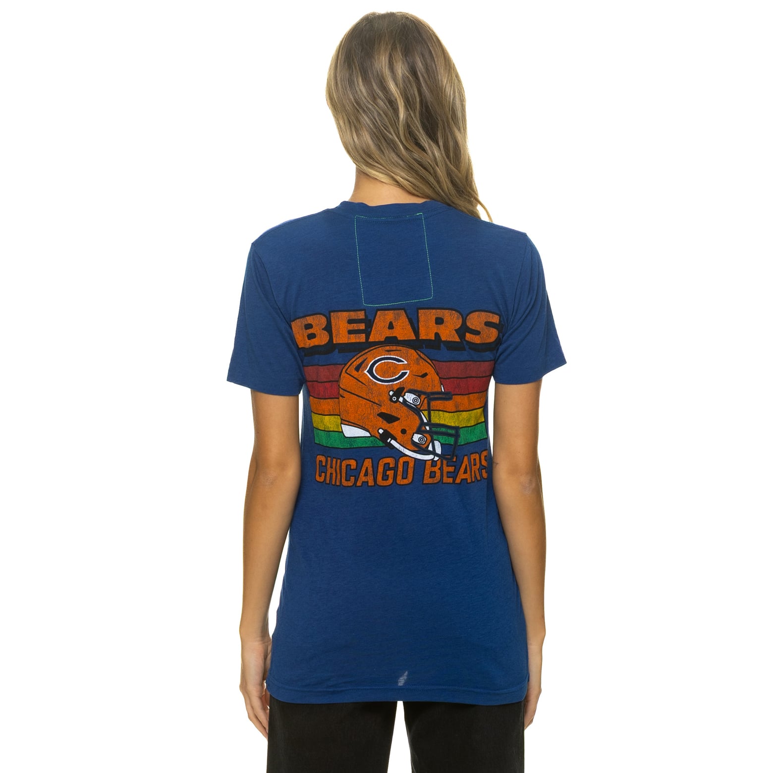 T-shirt unisexe Aviator Nation bleu marine Chicago Bears en mélange de trois matières