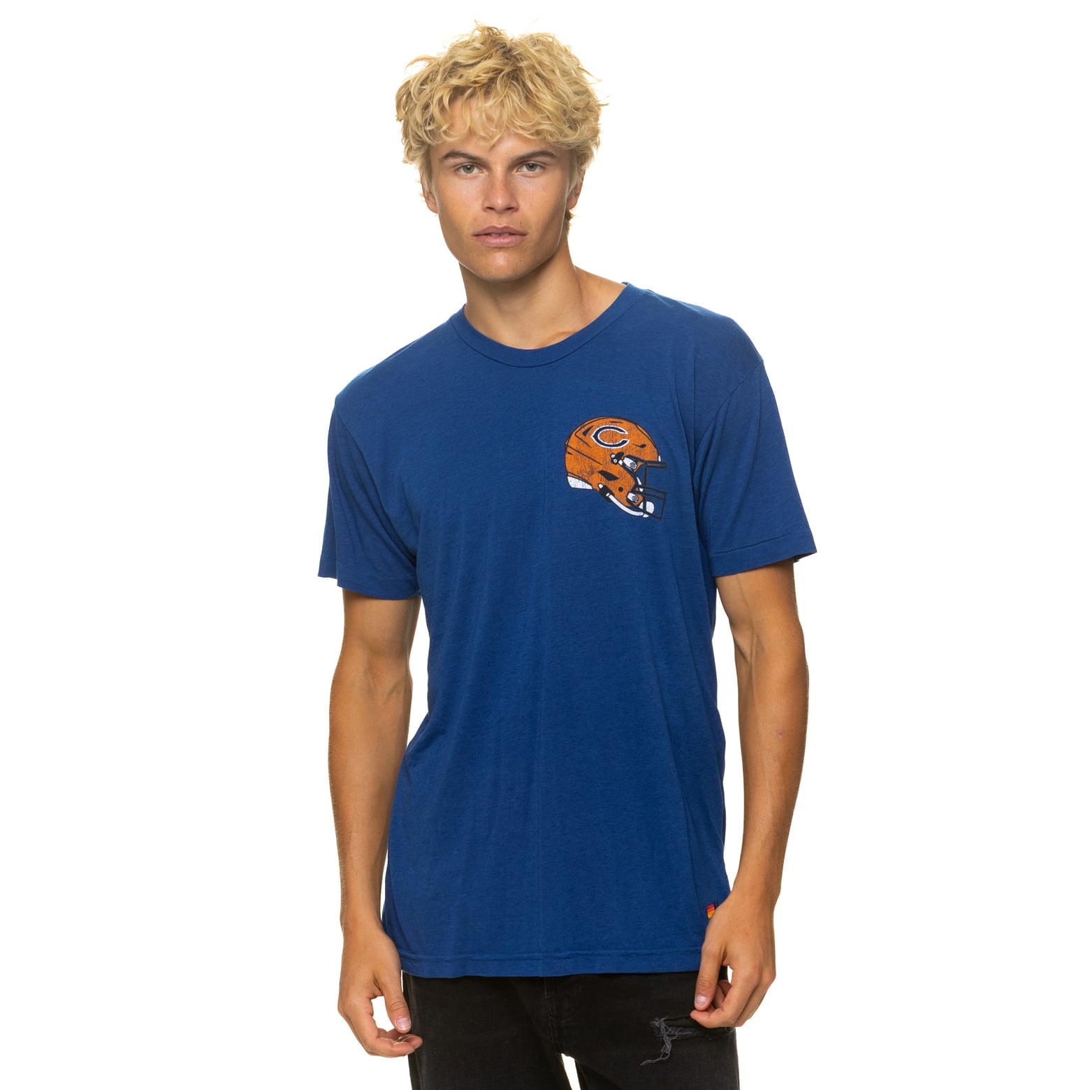 T-shirt unisexe Aviator Nation bleu marine Chicago Bears en mélange de trois matières