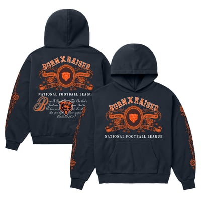 Chicago Bears Born x Raised Unisex Crest Hoodie - Navy