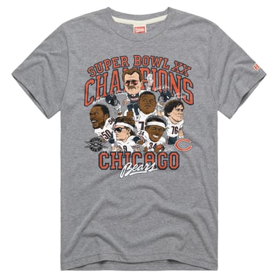  Chicago Bears Homage Super Bowl T-Shirt - Gray