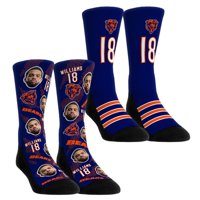 Caleb Williams Chicago Bears Rock Em Unisex Player Football Guy Two-Pack Crew Sock Set