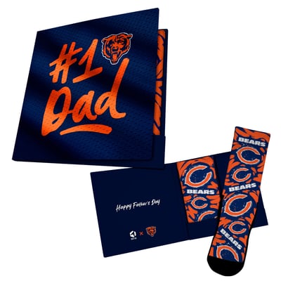  Chicago Bears Rock Em Unisex #1 Dad Gift Card Socks - Navy