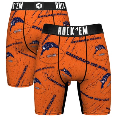  Chicago Bears Rock Em Unisex Throwback Logo Allover Boxer Briefs - Orange