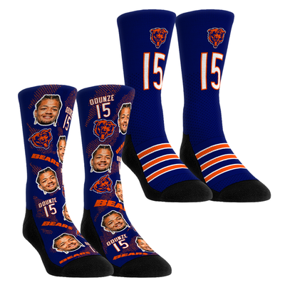 Rome Odunze Chicago Bears Rock Em Unisex Player Football Guy Two-Pack Crew Sock Set