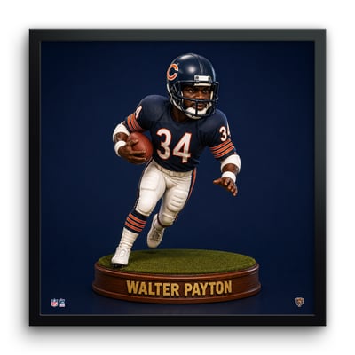 Walter Payton Chicago Bears 13" x 13" Bobblehead Framed Print