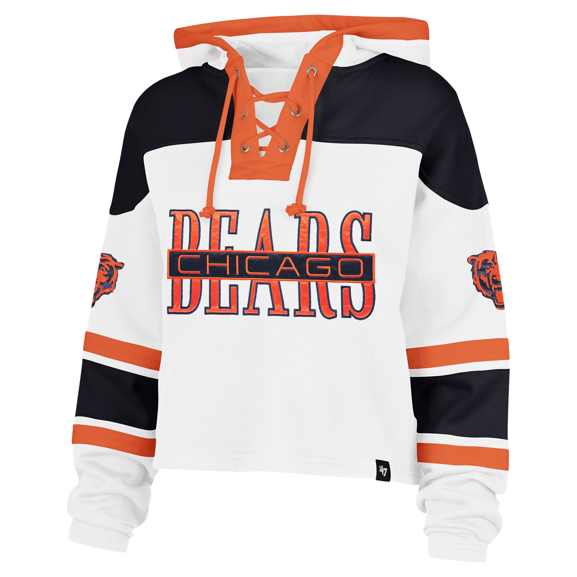 Sweat à capuche lacets Superior Lacer blanc Chicago Bears '47 pour femme
